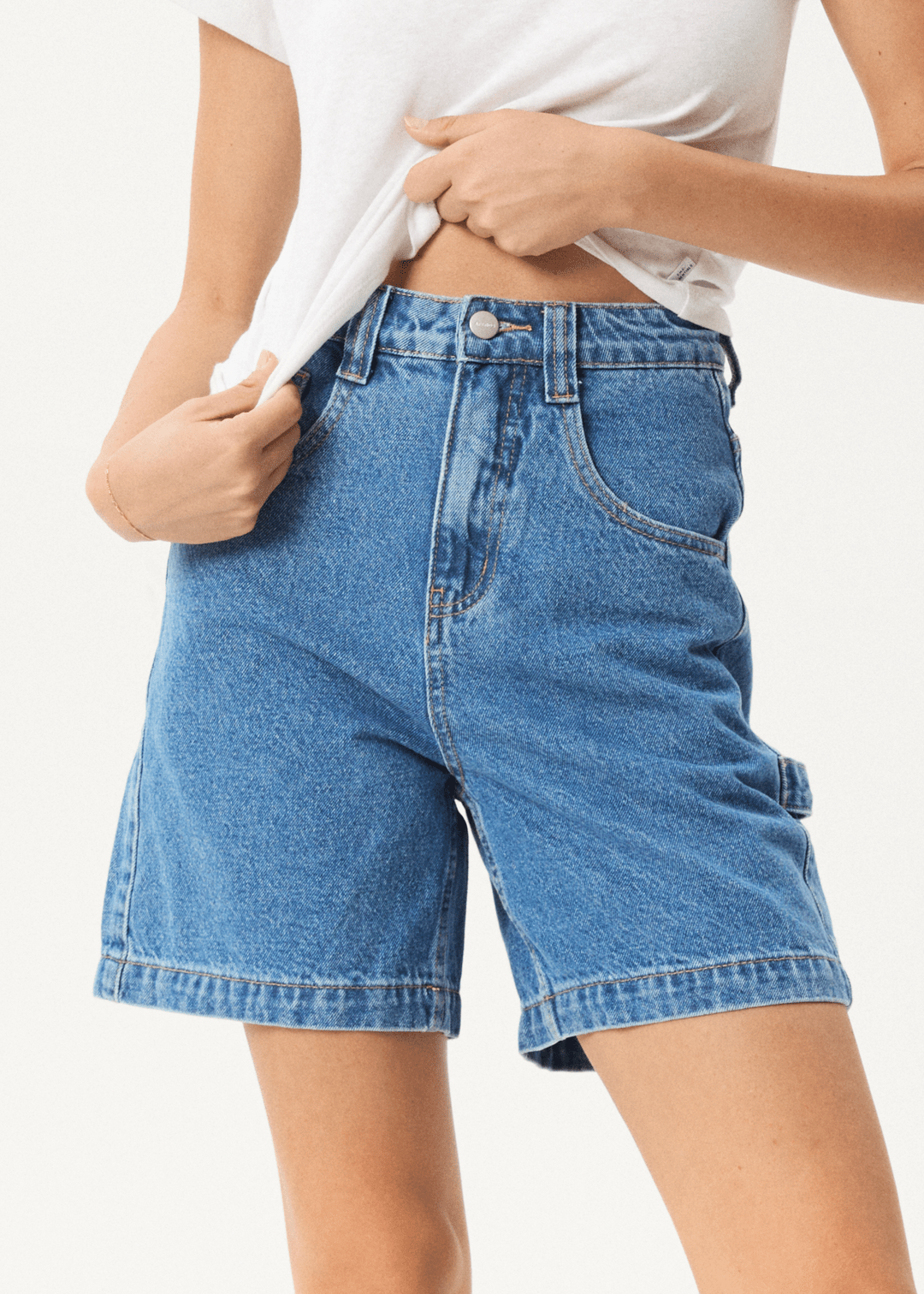The Afends Emilie Denim Workwear Short