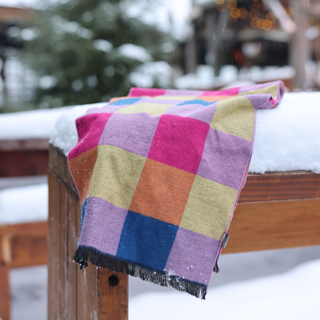 Bamboo Scarf – Bright Check - Bascora