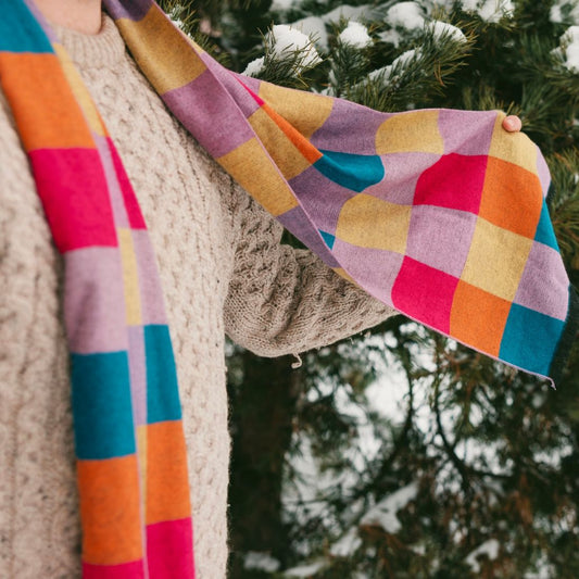 Bamboo Scarf – Bright Check - Bascora