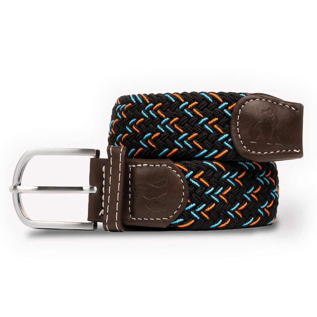 Swole Panda Woven Belt in Black, Orange & Blue Dot