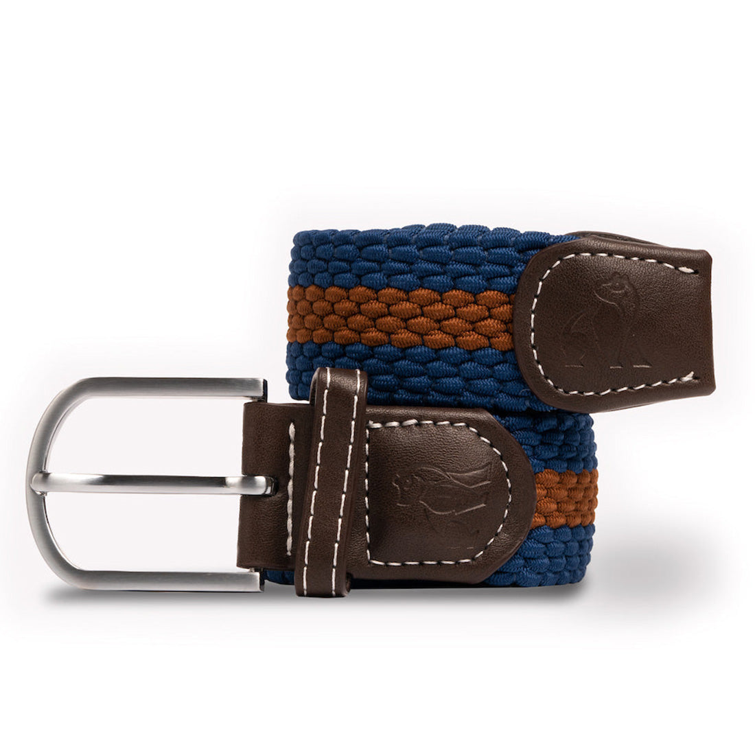 Swole Panda Recycled Woven Belt in Blue and Brown Stripe