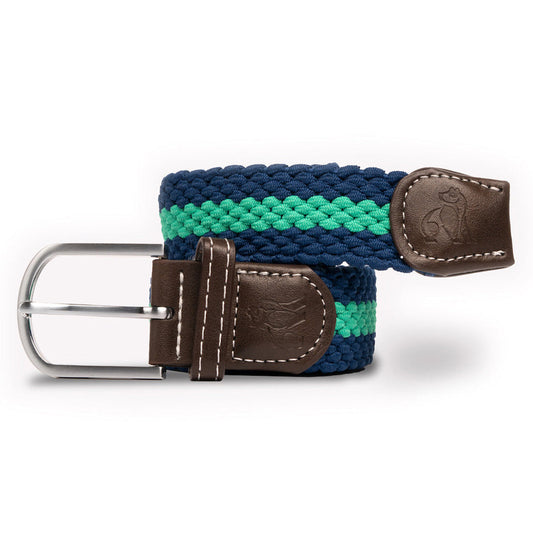 Swole Panda Woven Belt in Blue and Green Stripe