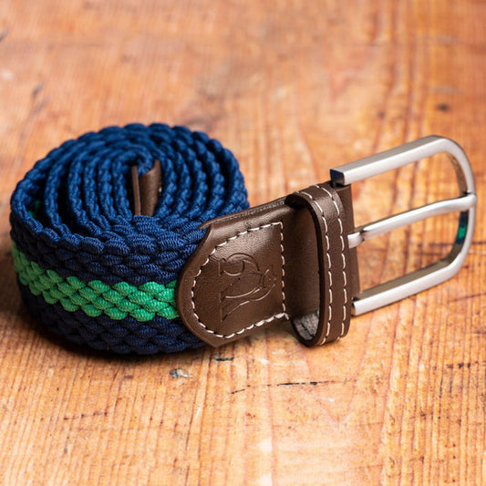 Swole Panda Woven Belt in Blue and Green Stripe