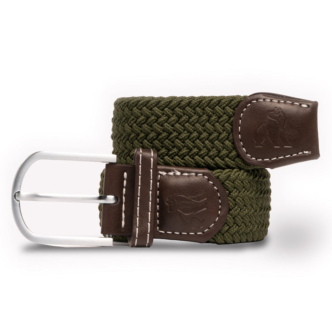 Swole Panda Recycled Woven Belt in Khaki Green