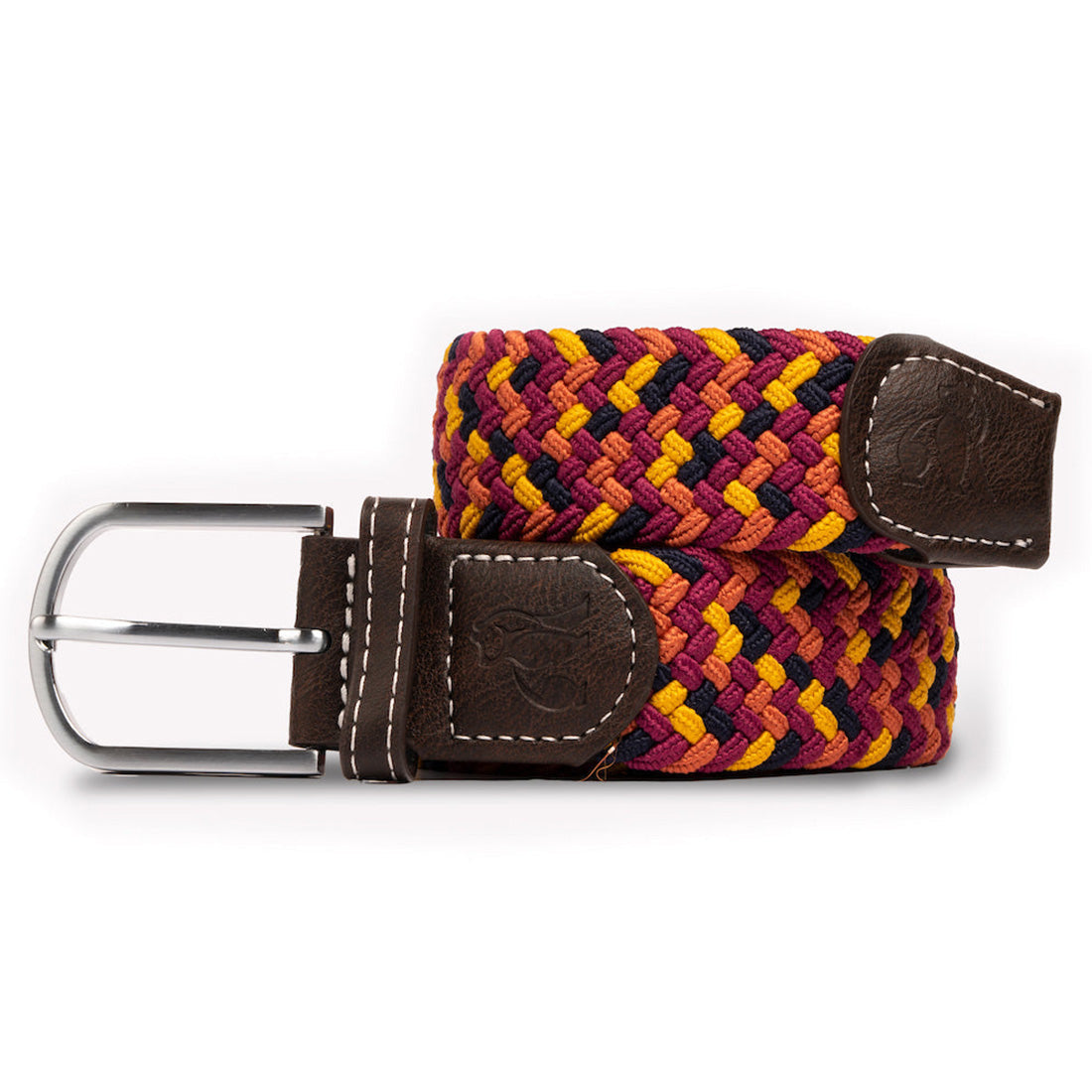 Swole Panda Woven Belt in Orange Yellow Zigzag