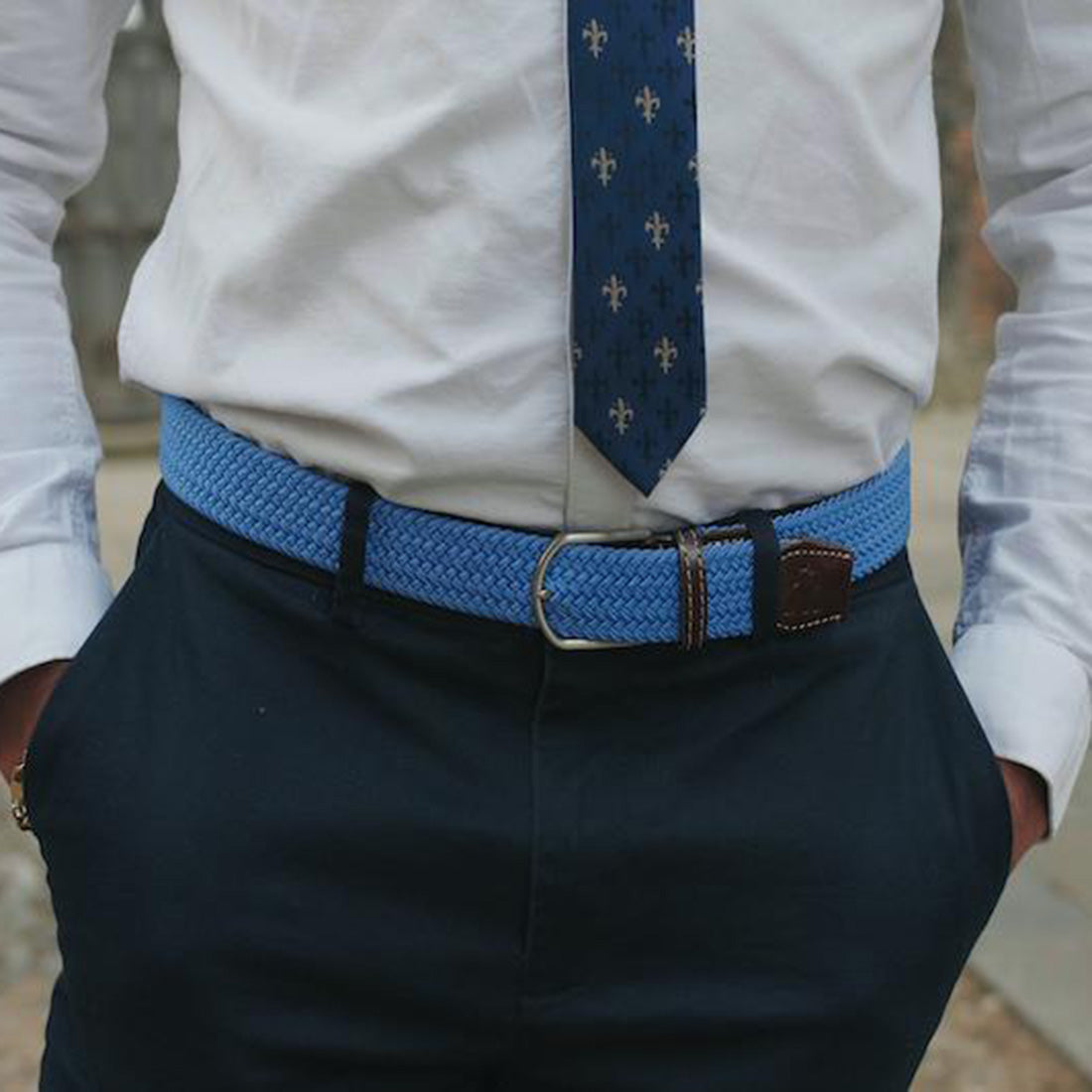 Swole Panda Woven Belt in Sky Blue