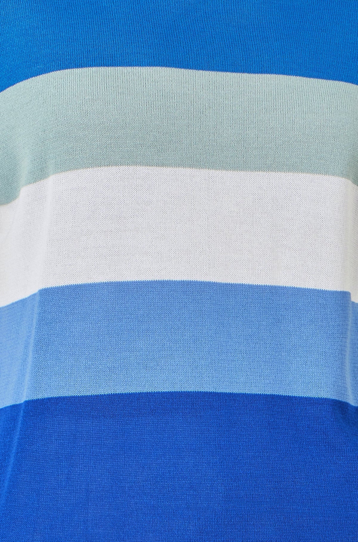Blue Block Stripe Relaxed Knitted Top - Bascora