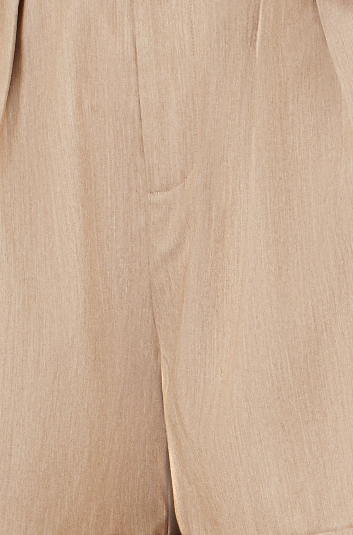 Brown Pleat Front Shorts - Bascora