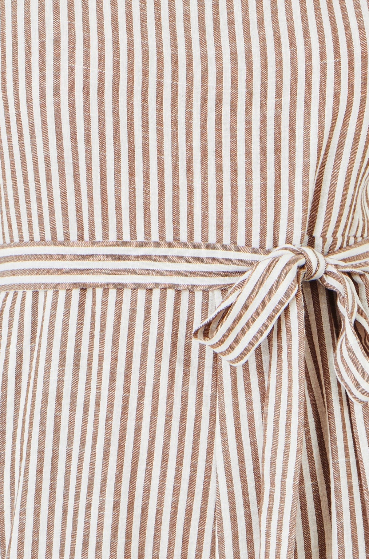 Brown Stripe Strappy Jumpsuit - Bascora