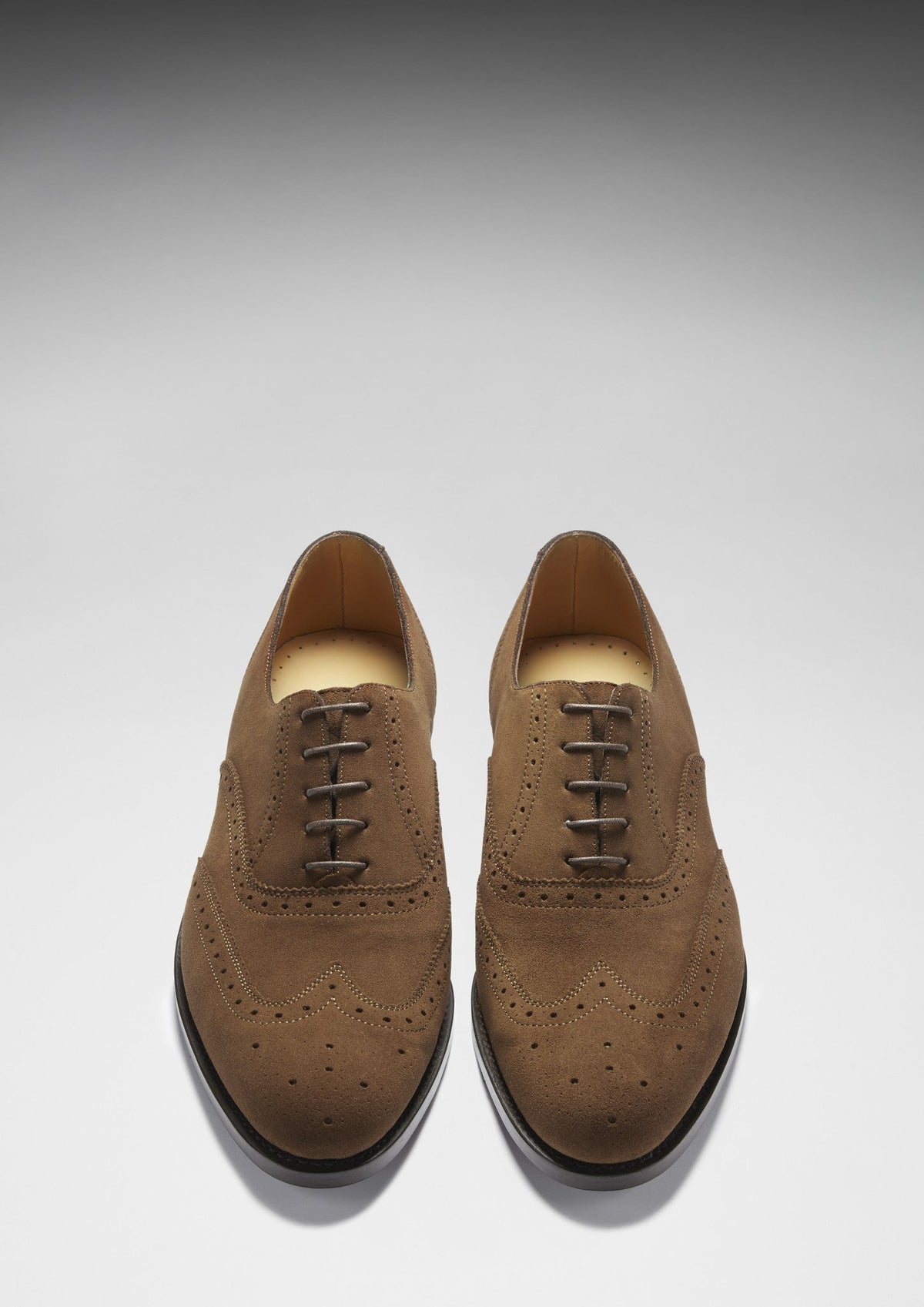 Hugs & Co. Brown Suede Brogues with Goodyear Welted Leather Sole for Men