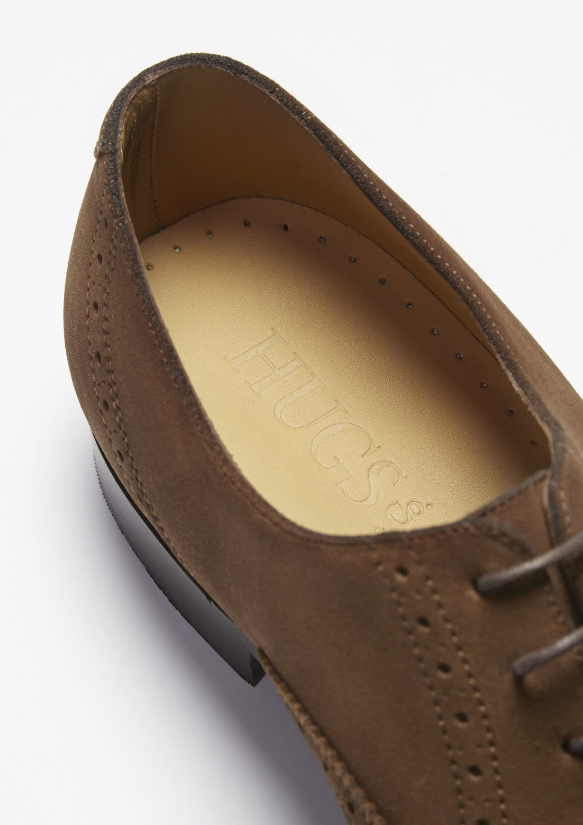 Hugs & Co. Brown Suede Brogues with Goodyear Welted Leather Sole for Men
