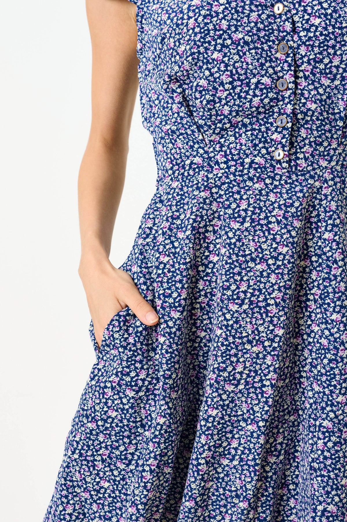 Cathleen Mini Tea Dress Ditsy Floral - Bascora