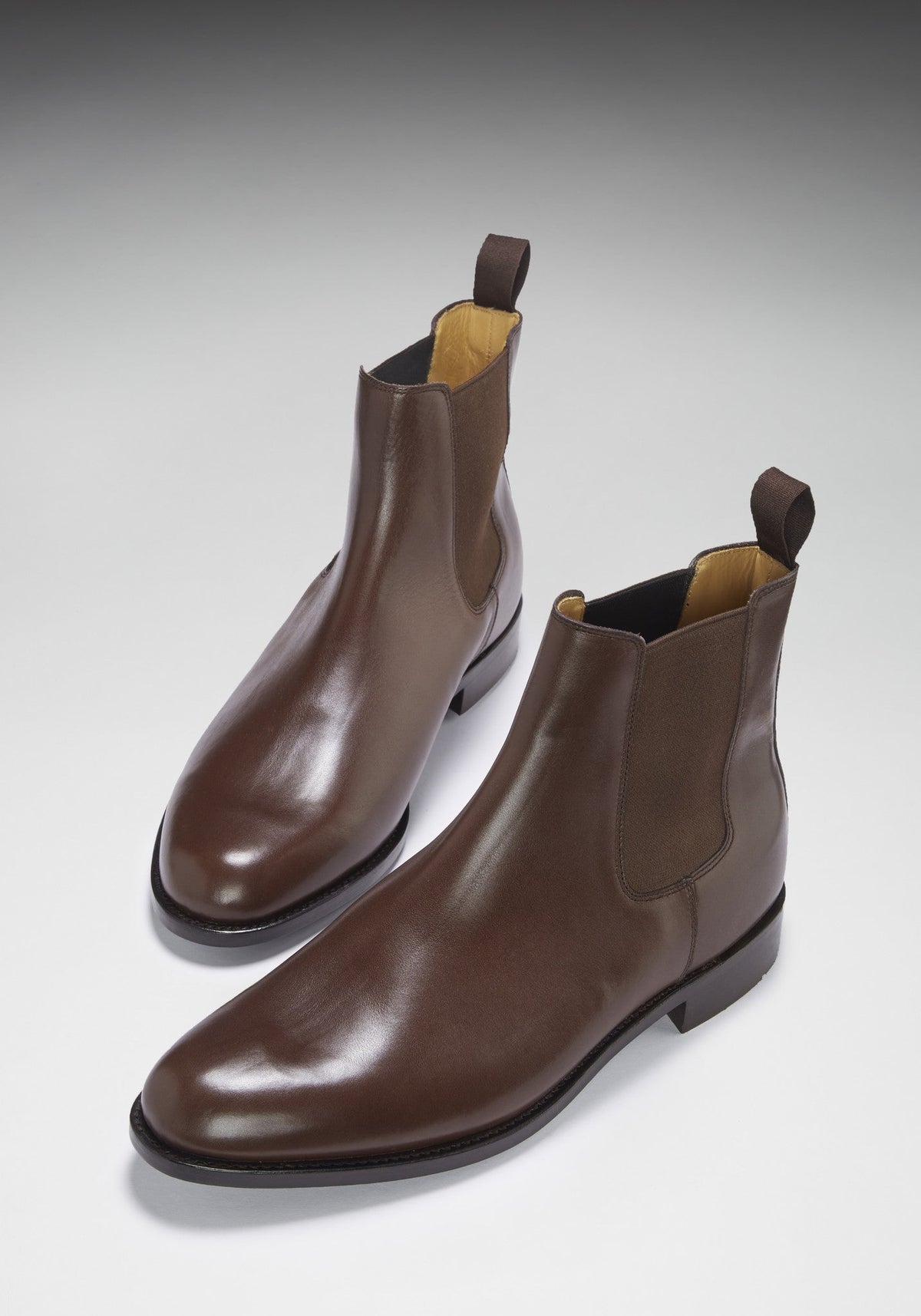 Hugs & Co. Brown English Leather Chelsea Boots with Goodyear Welted Sole for Men
