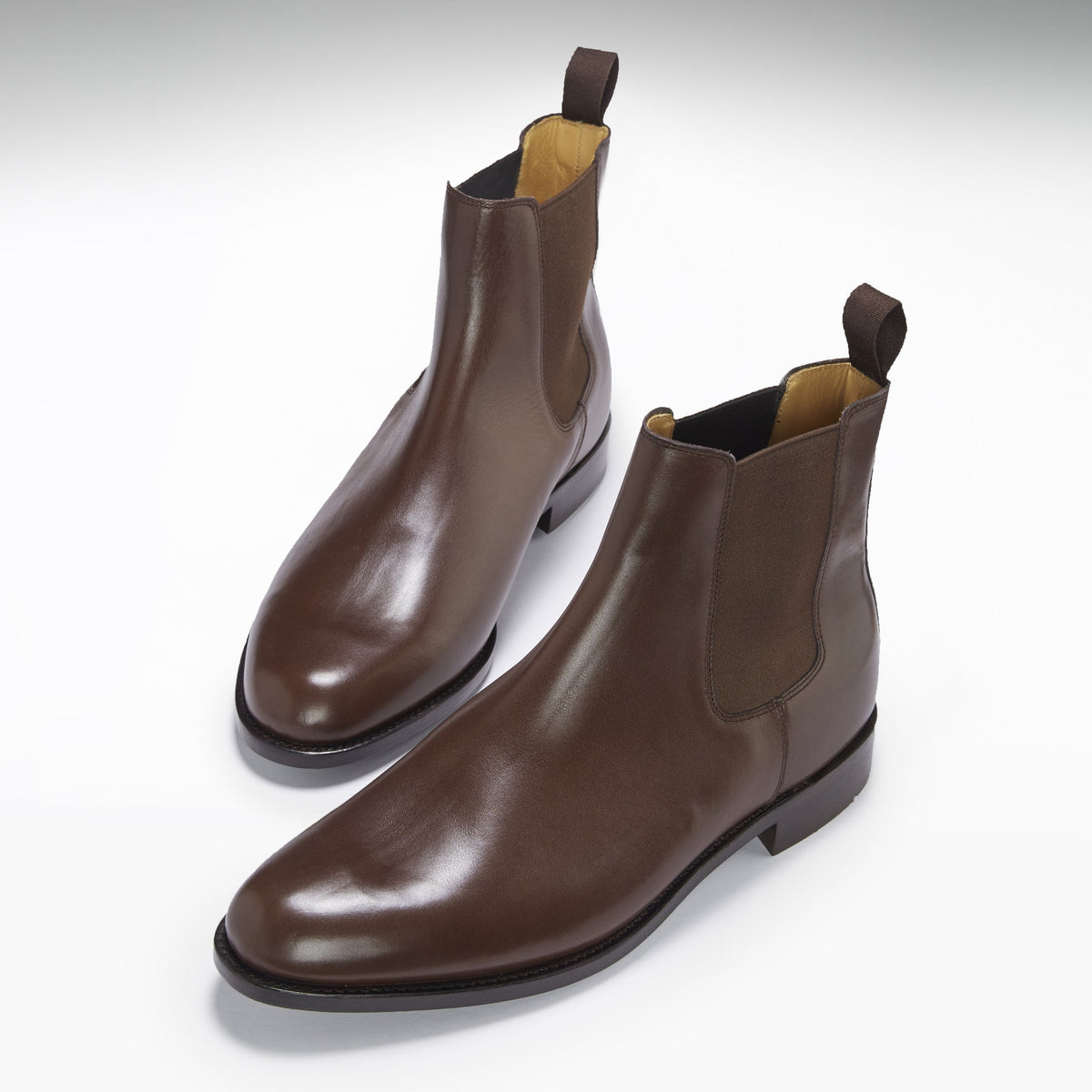 Hugs & Co. Brown English Leather Chelsea Boots with Goodyear Welted Sole for Men