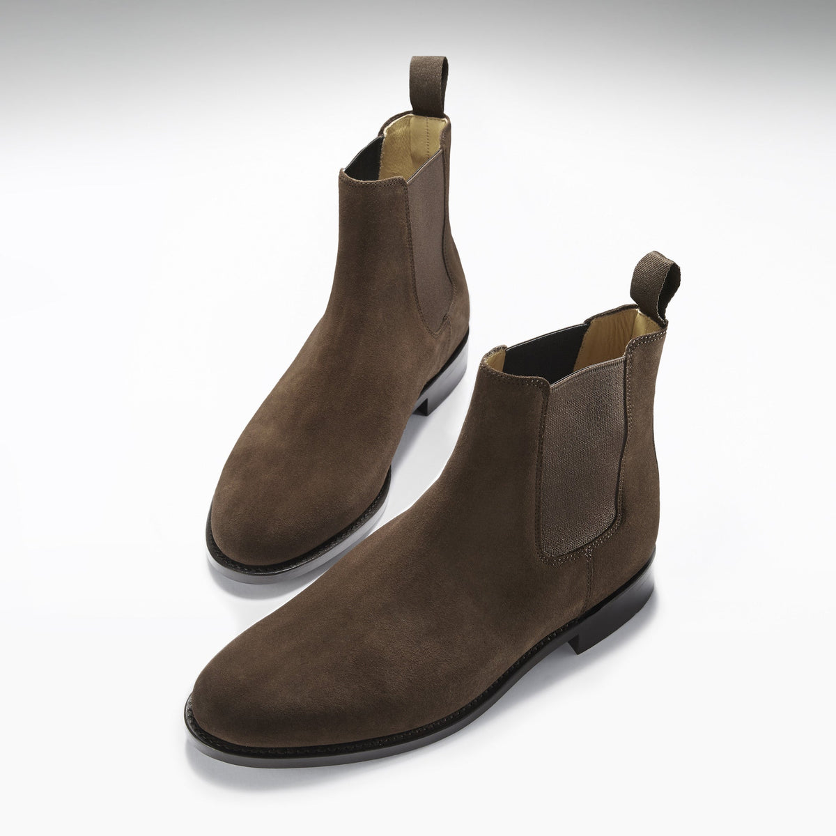 Hugs & Co. Brown Suede Chelsea Boots with Goodyear Welted Leather Sole for Men