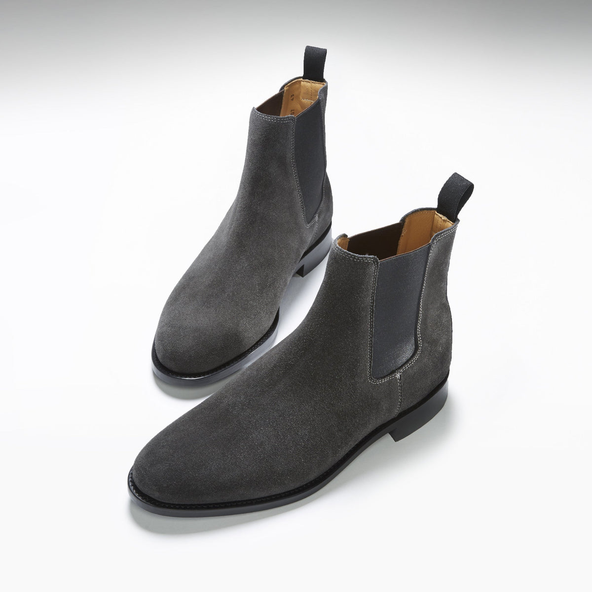 Hugs & Co. Slate Grey Suede Chelsea Boots with Goodyear Welted Leather Sole for Men
