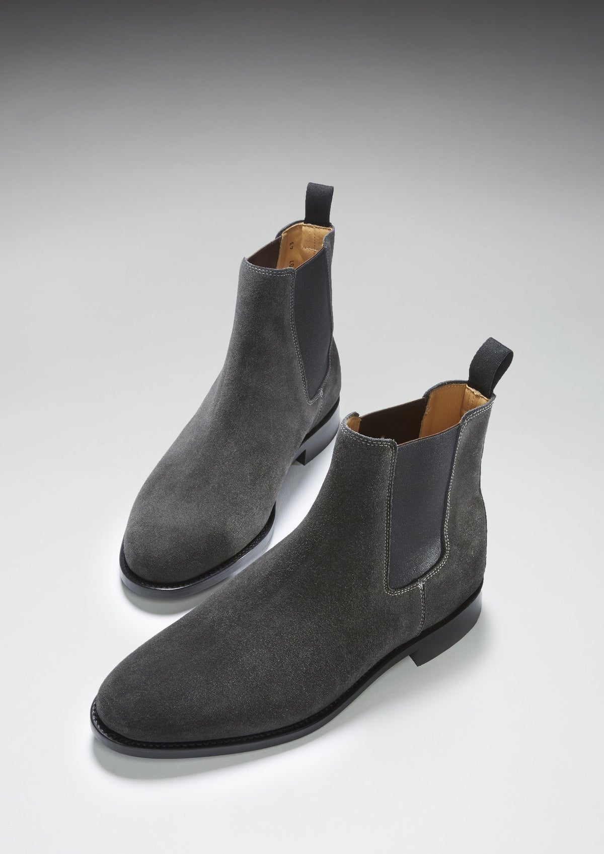Hugs & Co. Slate Grey Suede Chelsea Boots with Goodyear Welted Leather Sole for Men