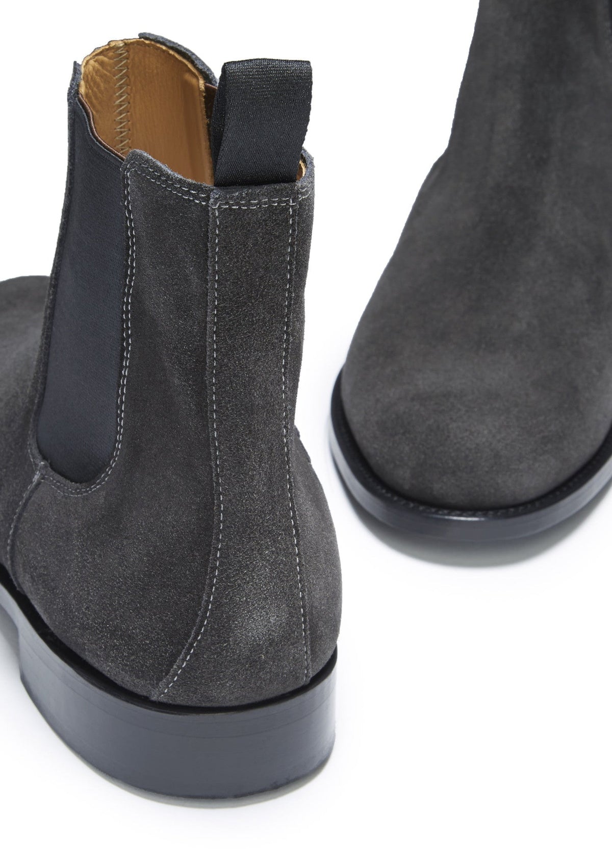 Hugs & Co. Slate Grey Suede Chelsea Boots with Goodyear Welted Leather Sole for Men