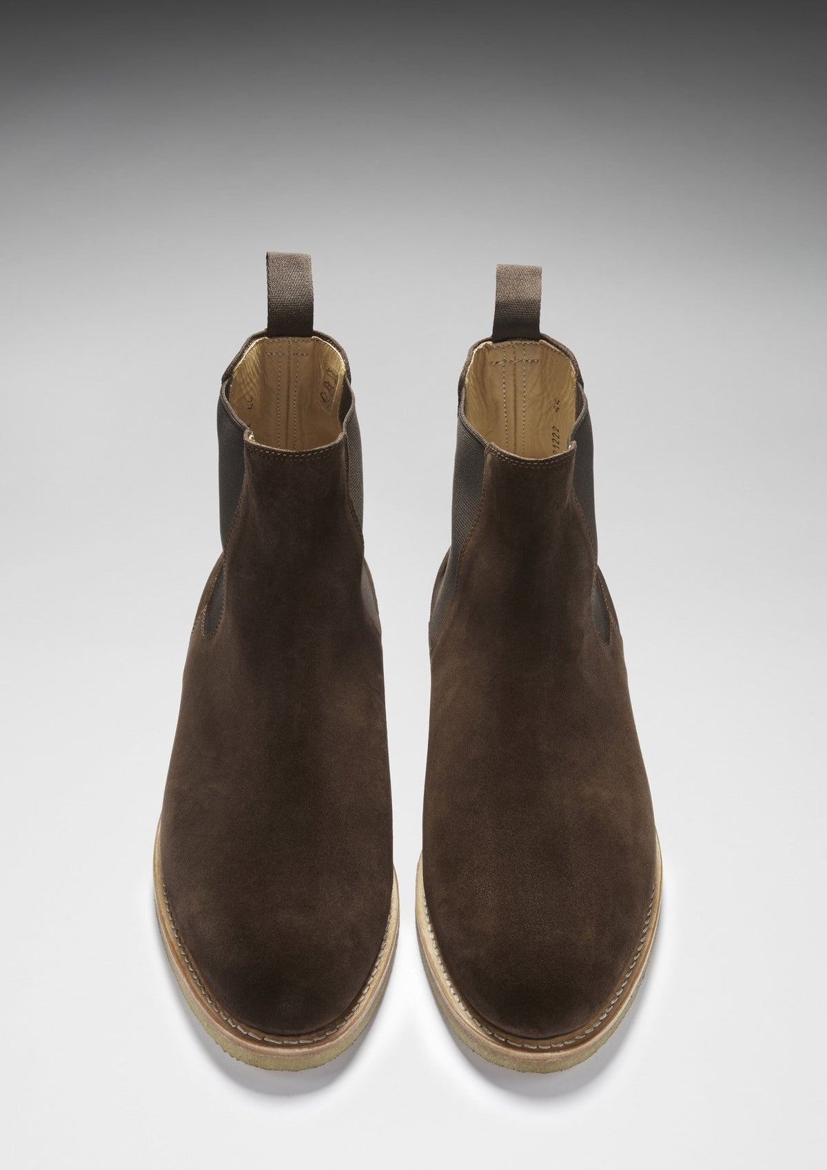 Hugs & Co. Brown Suede Chelsea Boots with Goodyear Welted Italian Crepe Rubber Sole