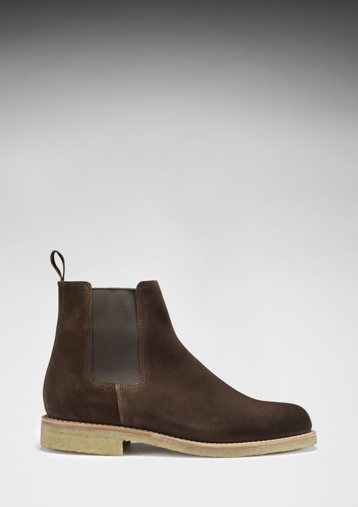 Hugs & Co. Brown Suede Chelsea Boots with Goodyear Welted Italian Crepe Rubber Sole