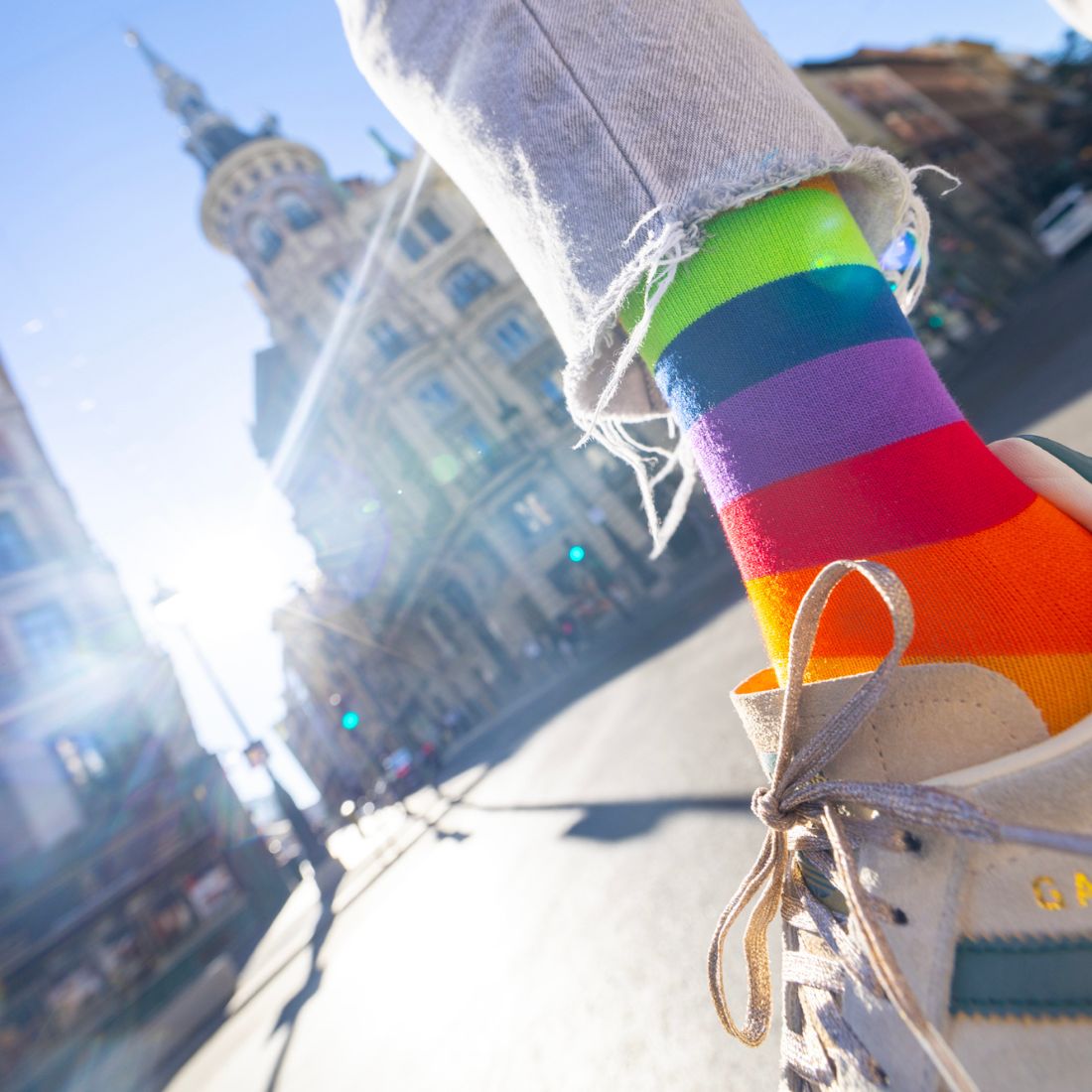 Colour Together – Rainbow Stripe Matching Bamboo Socks - Bascora