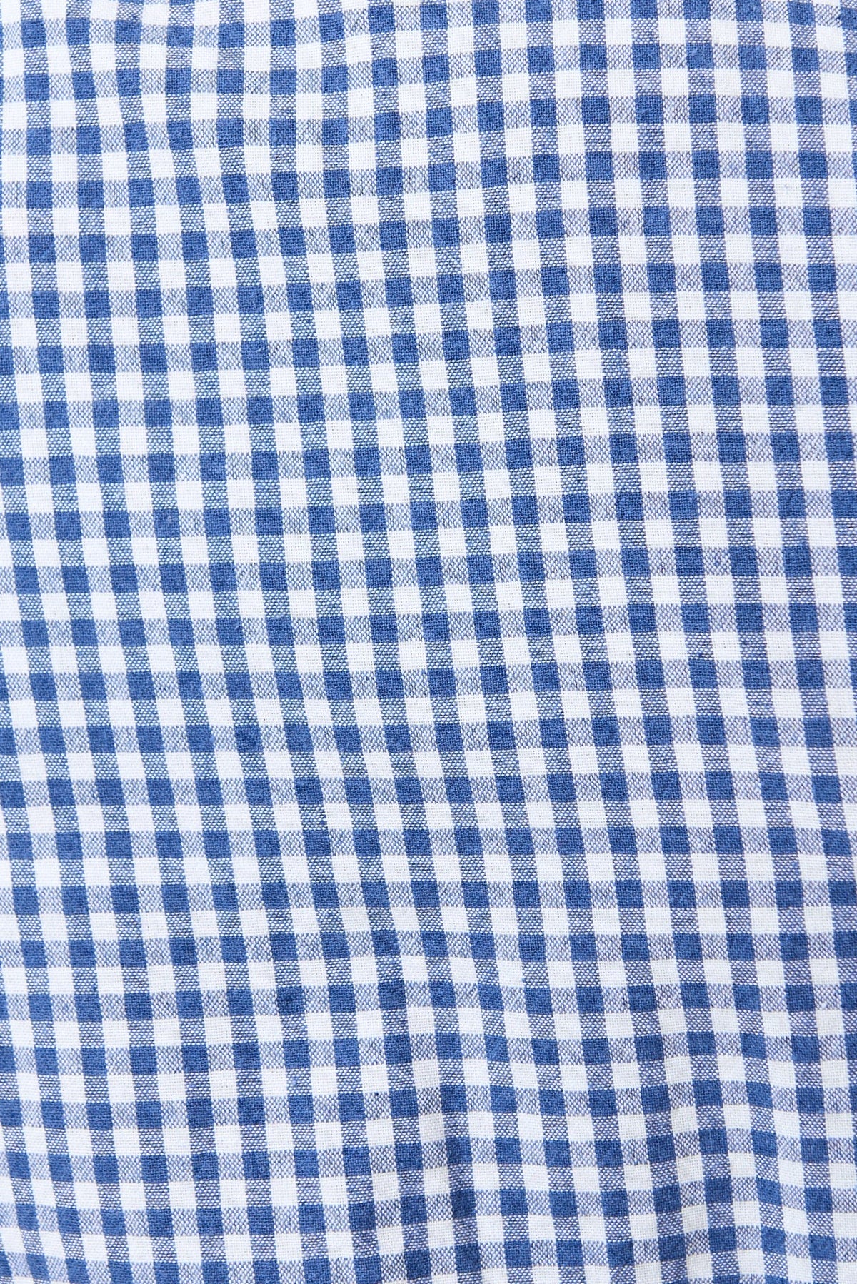 Dot Gingham Ric Rac Trim Statement Collar Mini Dress - Blue - Bascora