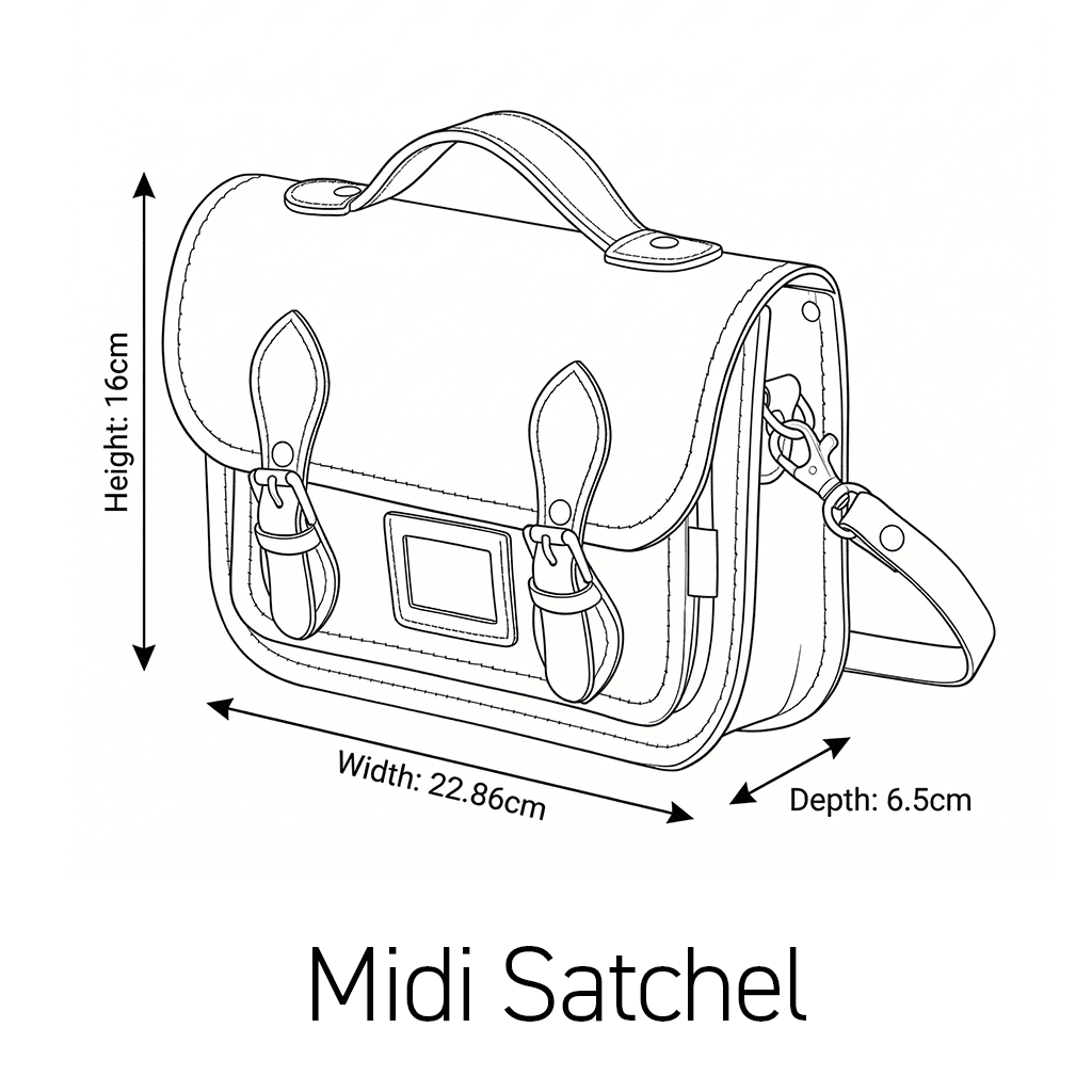 Floral Lined Leather Midi Satchel - Chestnut - Bascora