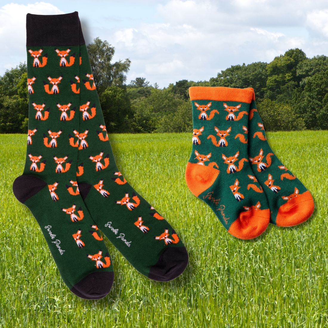 Fox Matching Bamboo Socks – Adult & Child - Bascora