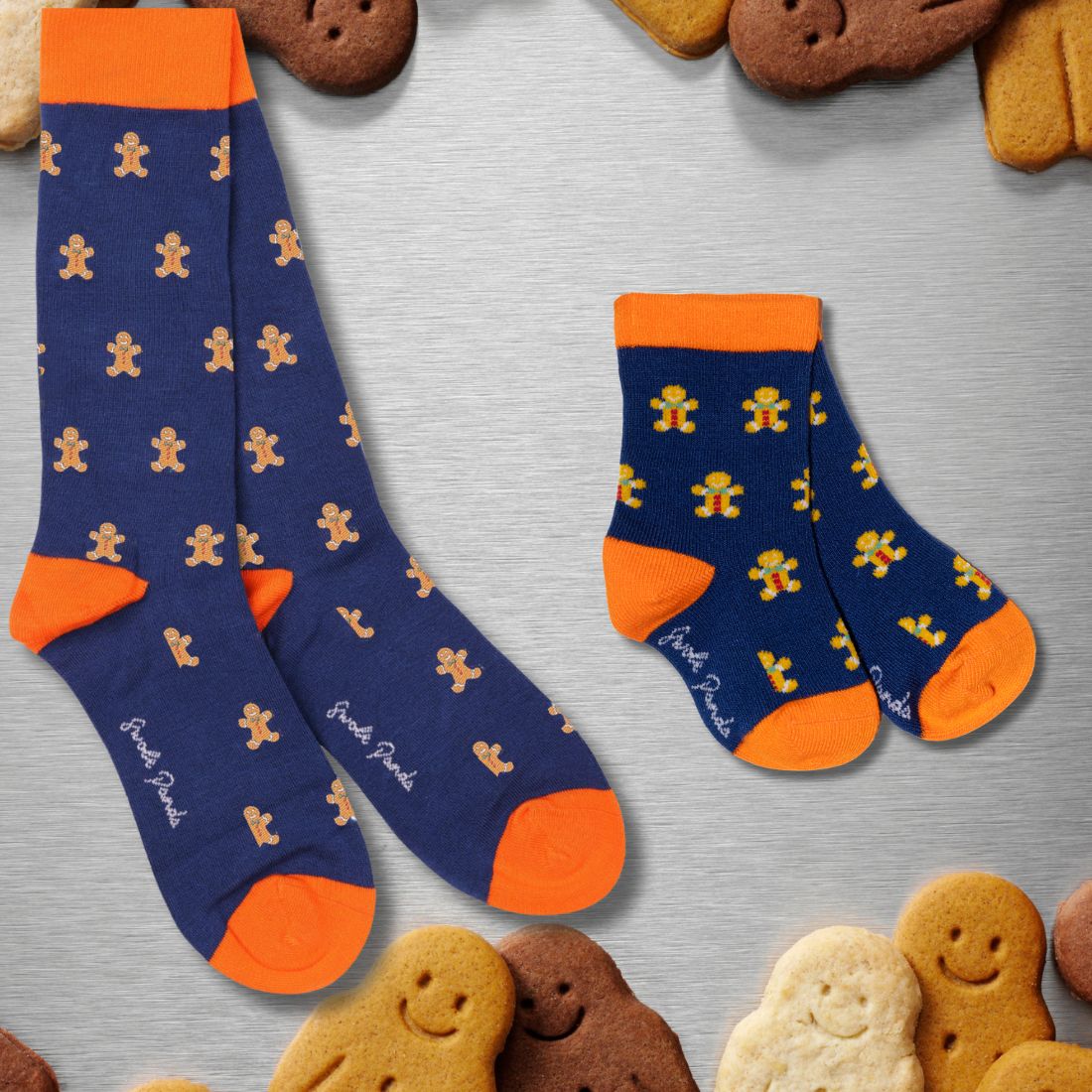 Gingerbread Men Matching Bamboo Socks – Adult & Child - Bascora