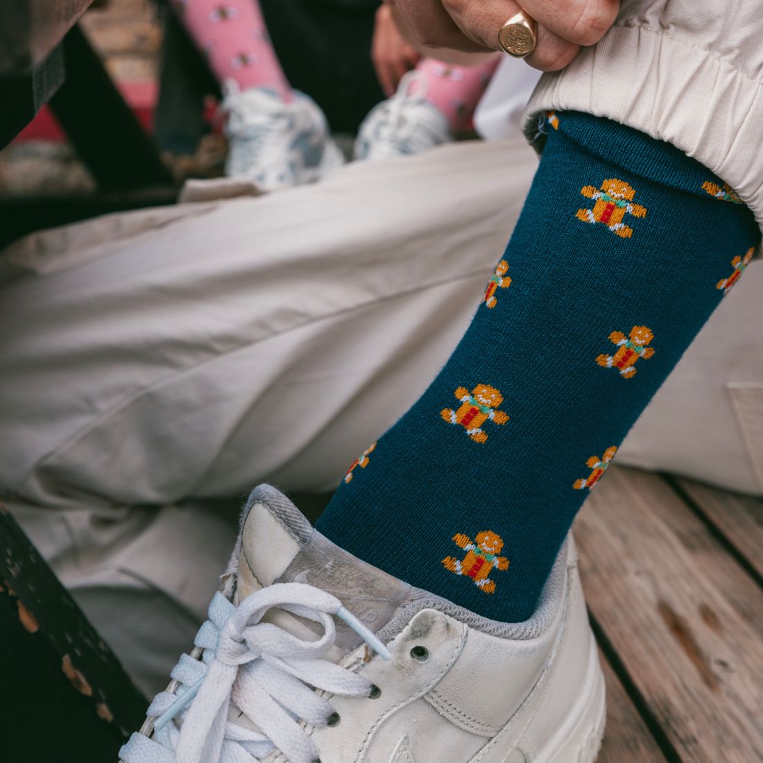 Gingerbread Men Matching Bamboo Socks – Adult & Child - Bascora