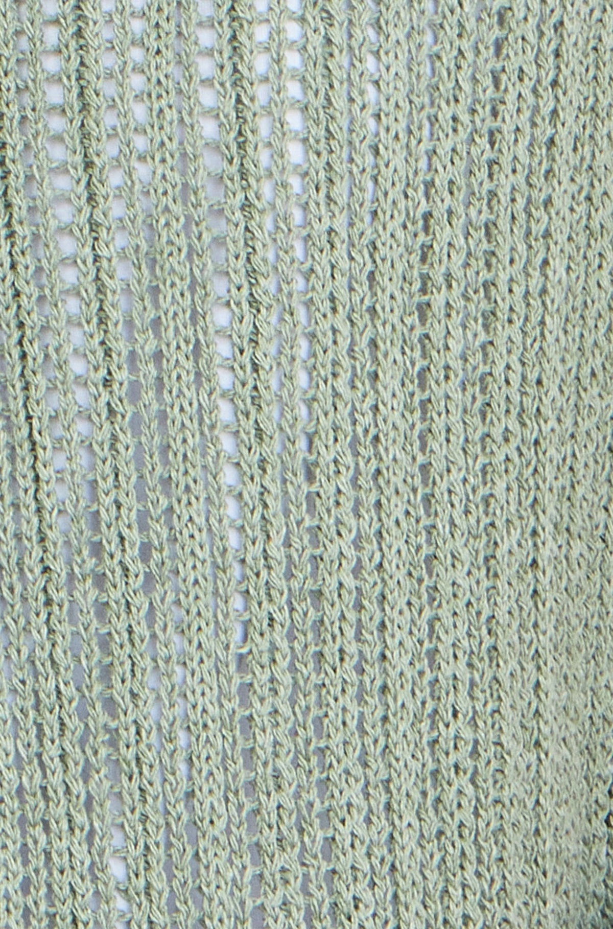 Green Knitted Cotton Tie Waistcoat Top - Bascora