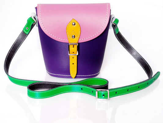 Handmade Leather Barrel Bag - Classic Kaleidoscope - Bascora