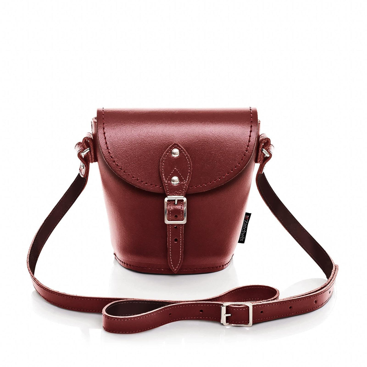 Handmade Leather Barrel Bag - Oxblood - Bascora
