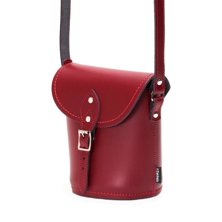 Handmade Leather Barrel Bag - Oxblood - Bascora