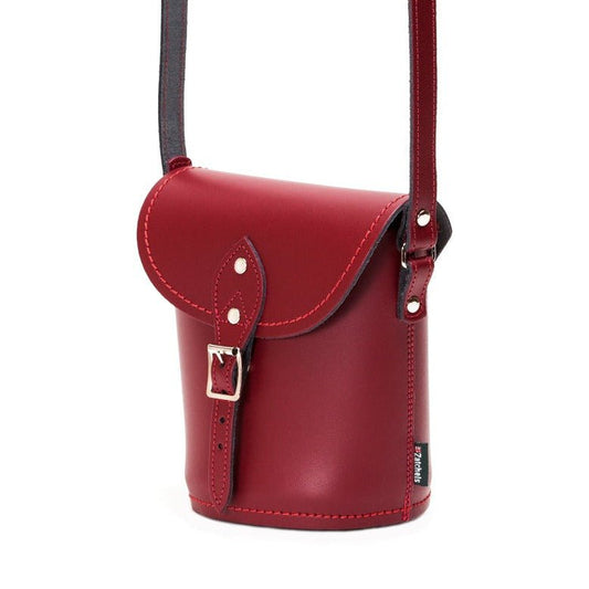 Handmade Leather Barrel Bag - Oxblood - Bascora