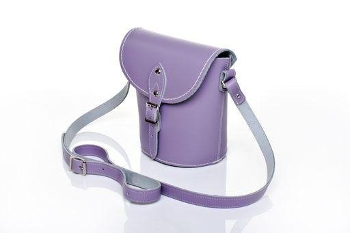 Handmade Leather Barrel Bag - Pastel Violet - Bascora