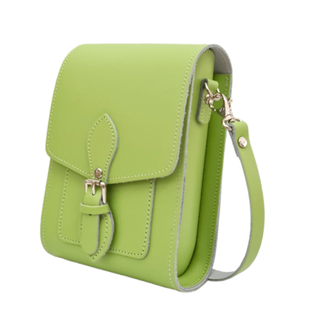 Handmade Leather Festival Phone Bag - Grass Green - Bascora
