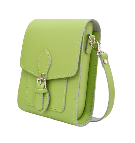 Handmade Leather Festival Phone Bag - Grass Green - Bascora