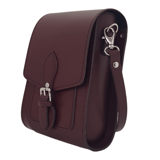 Handmade Leather Festival Phone Bag - Marsala Red - Bascora