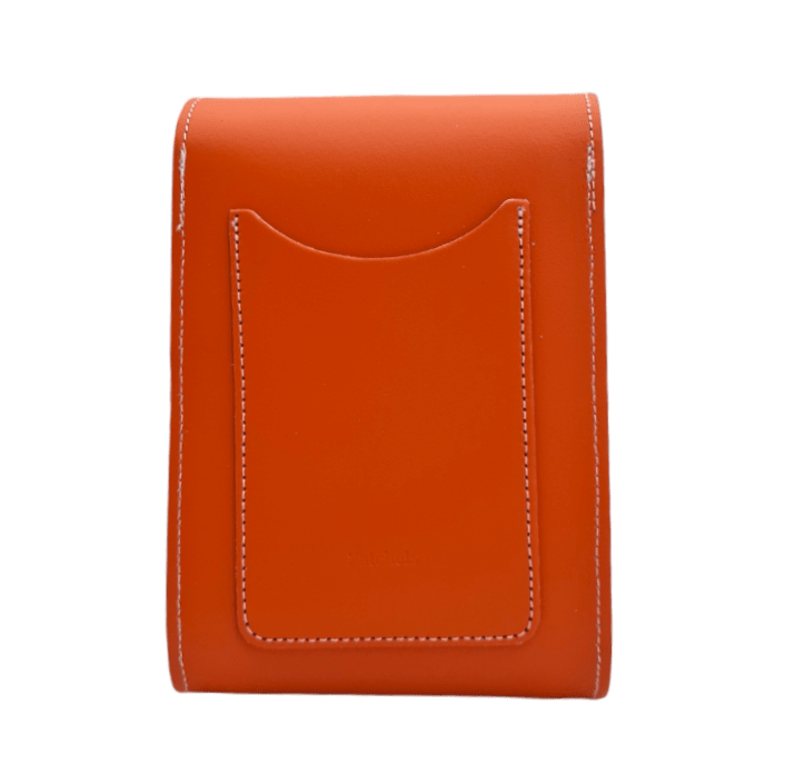 Handmade Leather Festival Phone Bag - Orange - Bascora