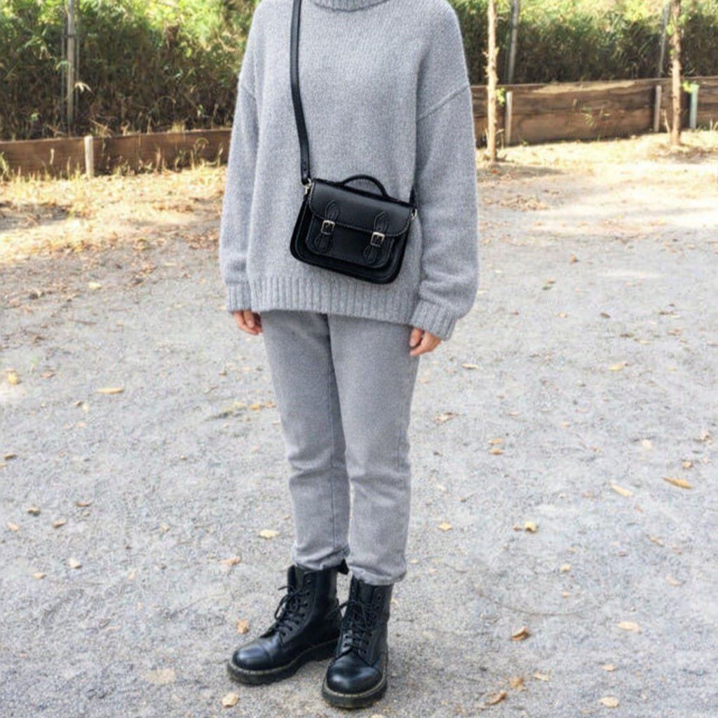 Handmade Leather Micro Satchel Black