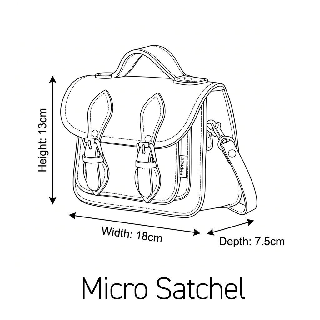 Handmade Leather Micro Satchel – Lilac Grey - Bascora