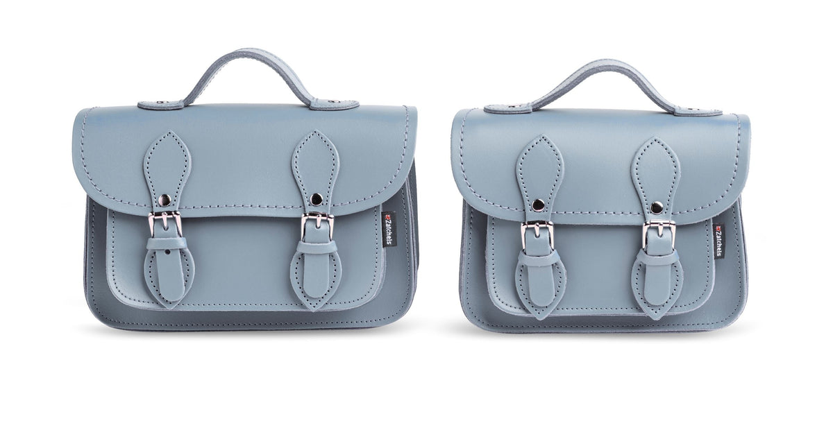 Handmade Leather Micro Satchel – Lilac Grey - Bascora