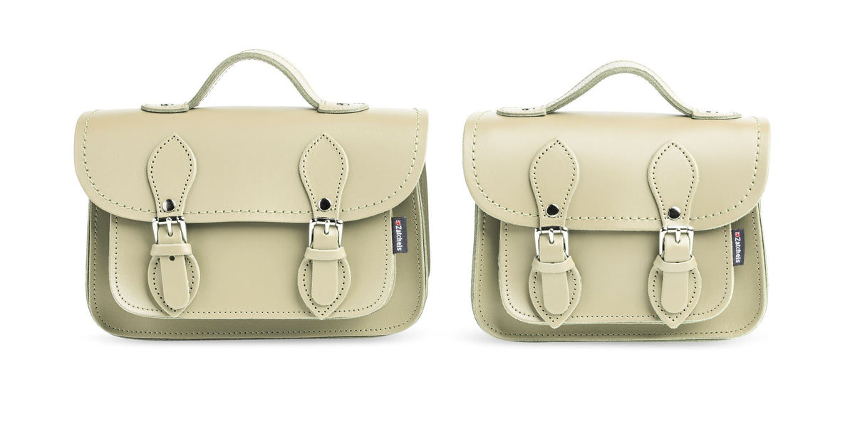 Handmade Leather Micro Satchel Pastel Cream | Bascora