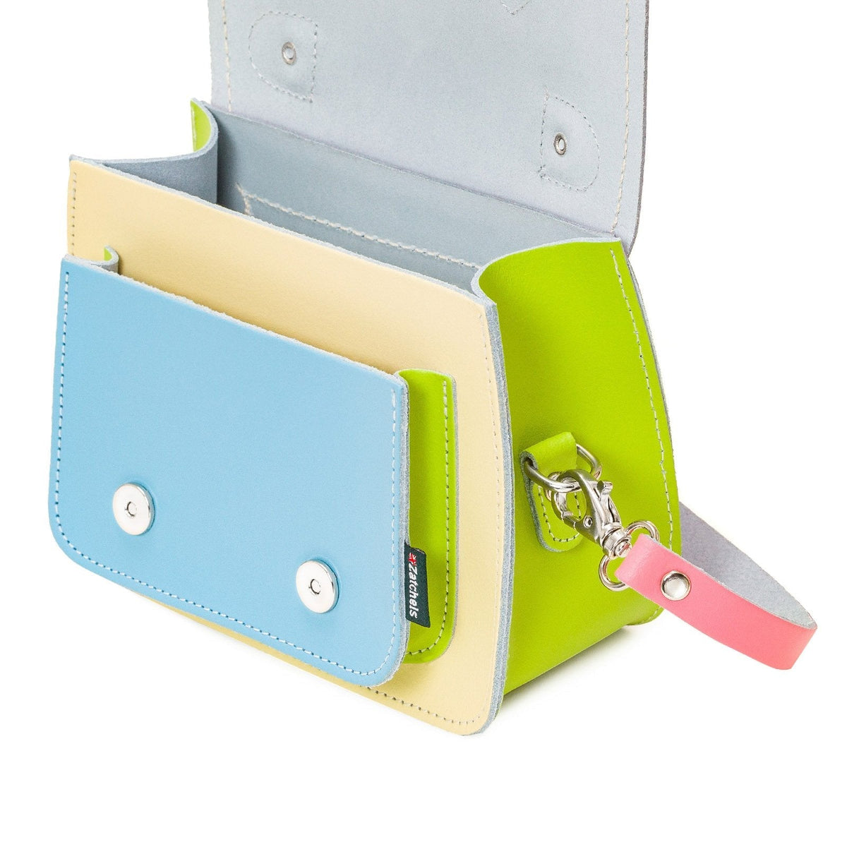 Handmade Leather Micro Satchel Pastel Kaleidoscope