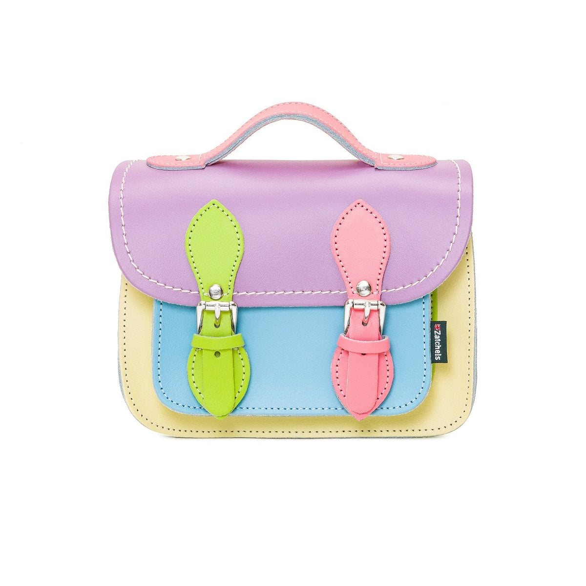 Handmade Leather Micro Satchel Pastel Kaleidoscope