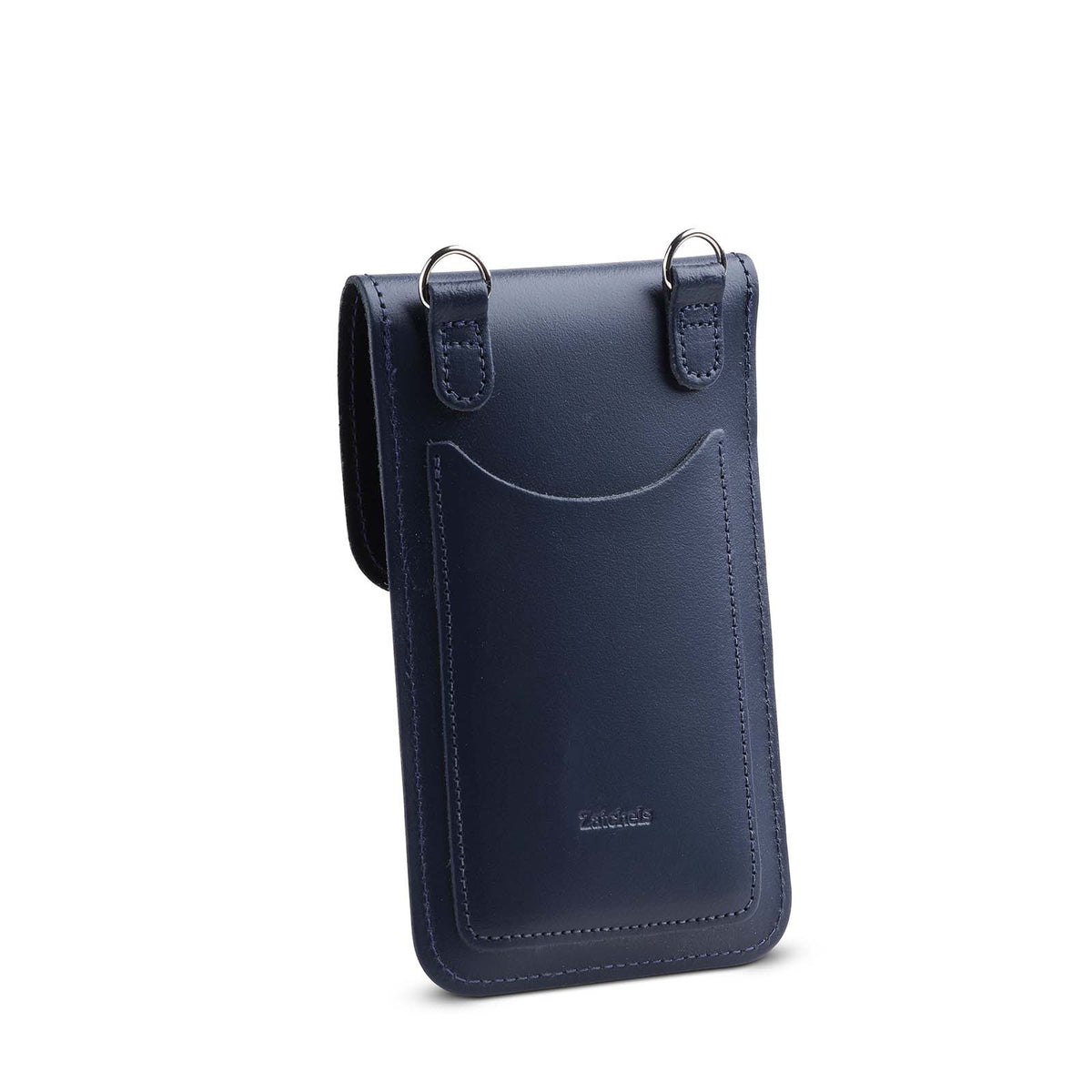 Handmade Leather Mobile Phone Pouch Plus - Navy Blue - Bascora