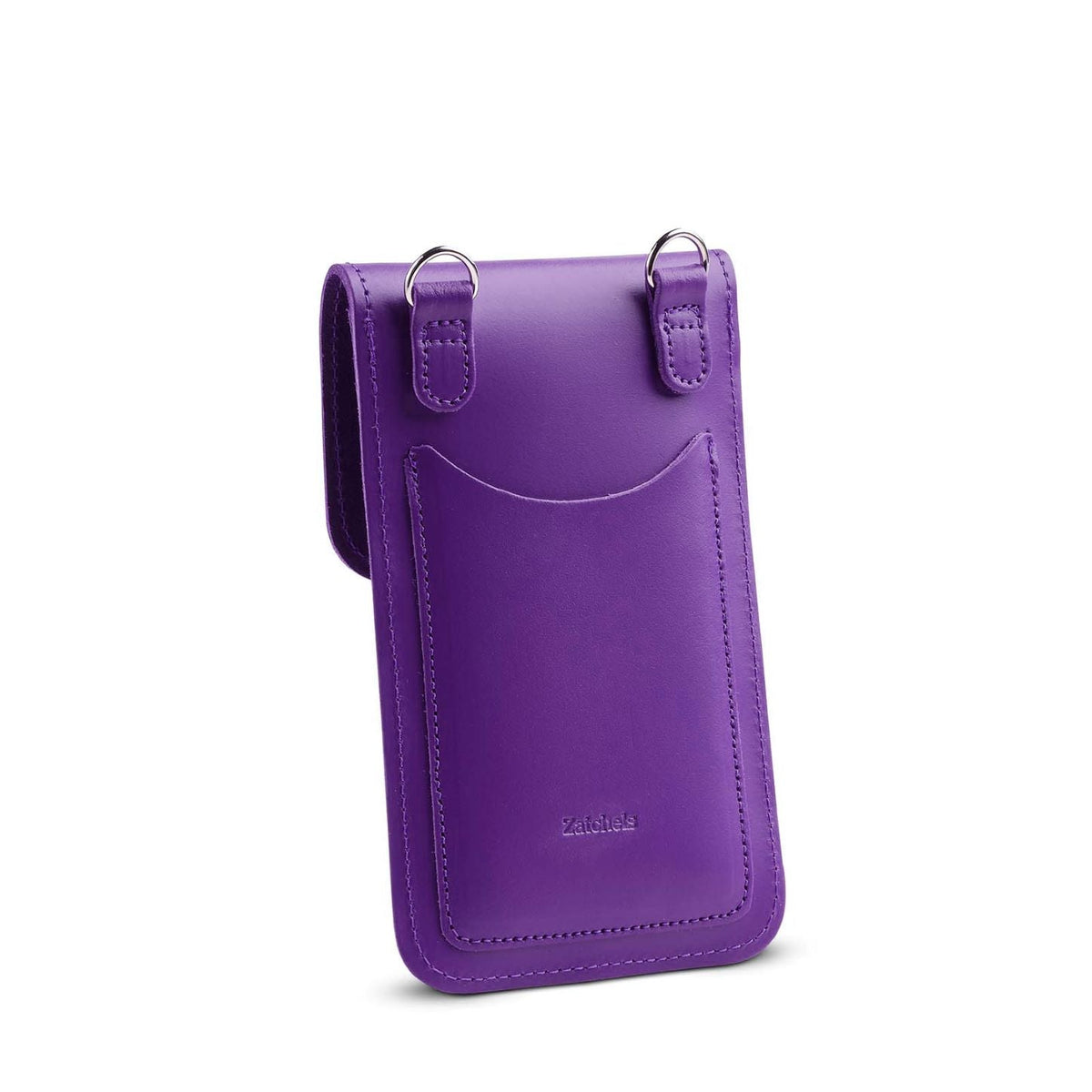 Handmade Leather Mobile Phone Pouch Plus - Purple - Bascora