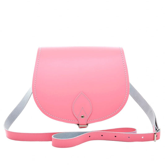 Handmade Leather Saddle Bag - Pastel Pink - Bascora