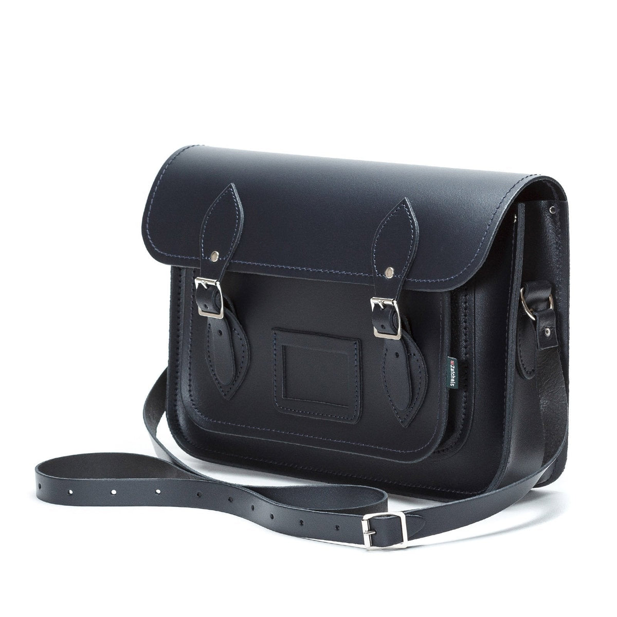 Handmade Leather Satchel - Navy Blue - Bascora